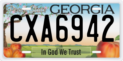 GA license plate CXA6942