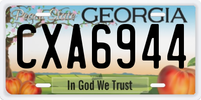 GA license plate CXA6944