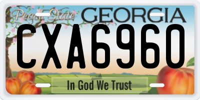 GA license plate CXA6960