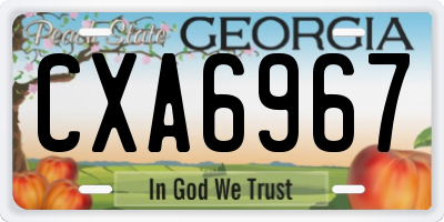 GA license plate CXA6967