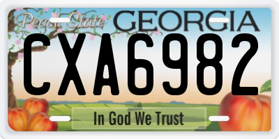 GA license plate CXA6982