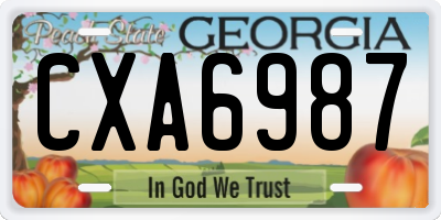 GA license plate CXA6987