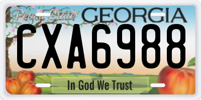 GA license plate CXA6988