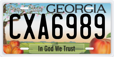 GA license plate CXA6989
