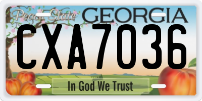 GA license plate CXA7036