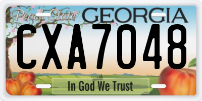 GA license plate CXA7048
