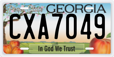 GA license plate CXA7049