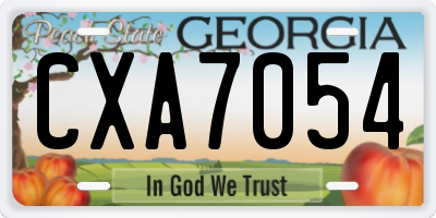 GA license plate CXA7054