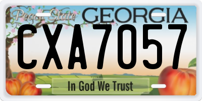 GA license plate CXA7057