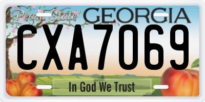 GA license plate CXA7069