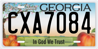 GA license plate CXA7084