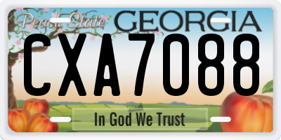 GA license plate CXA7088