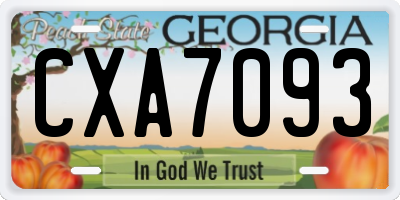 GA license plate CXA7093