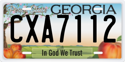 GA license plate CXA7112