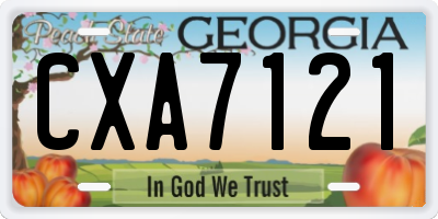 GA license plate CXA7121