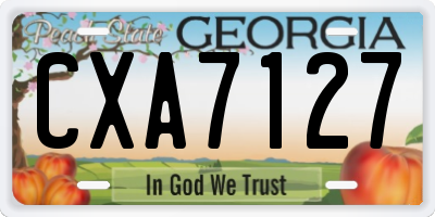 GA license plate CXA7127