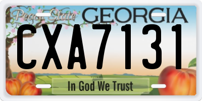 GA license plate CXA7131