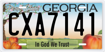 GA license plate CXA7141