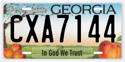 GA license plate CXA7144