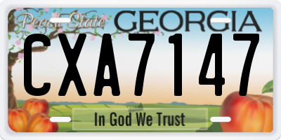 GA license plate CXA7147