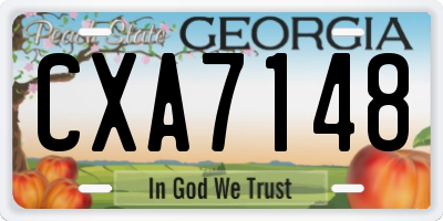 GA license plate CXA7148