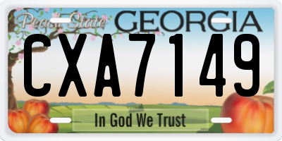 GA license plate CXA7149