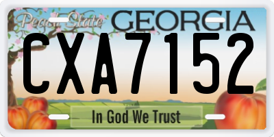 GA license plate CXA7152