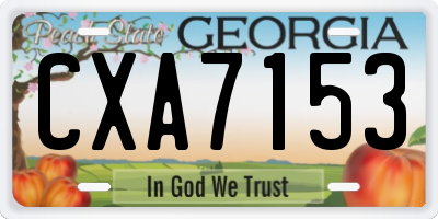 GA license plate CXA7153