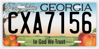 GA license plate CXA7156