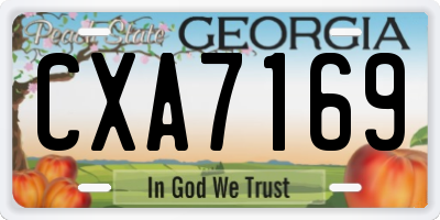 GA license plate CXA7169