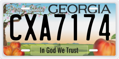 GA license plate CXA7174