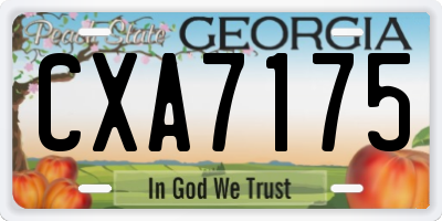 GA license plate CXA7175