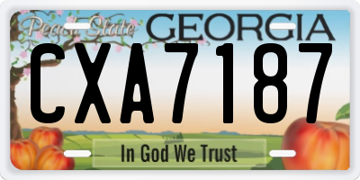 GA license plate CXA7187