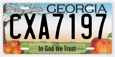 GA license plate CXA7197