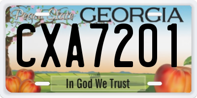 GA license plate CXA7201