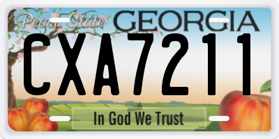 GA license plate CXA7211