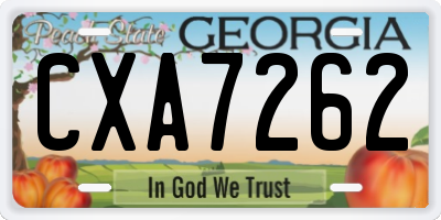 GA license plate CXA7262