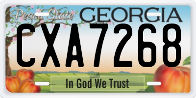 GA license plate CXA7268