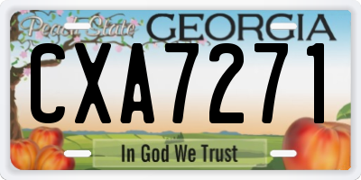 GA license plate CXA7271