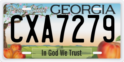 GA license plate CXA7279