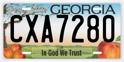 GA license plate CXA7280
