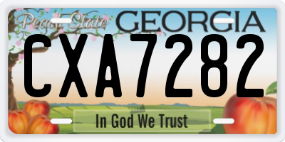 GA license plate CXA7282
