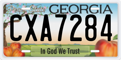 GA license plate CXA7284
