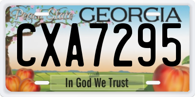 GA license plate CXA7295
