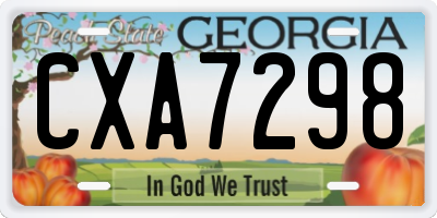 GA license plate CXA7298
