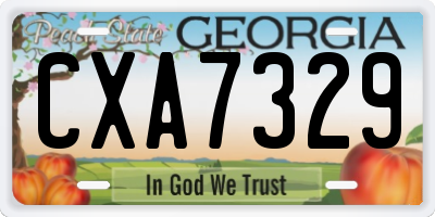 GA license plate CXA7329