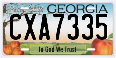 GA license plate CXA7335
