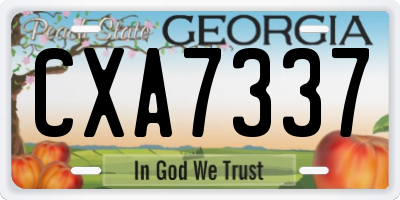 GA license plate CXA7337