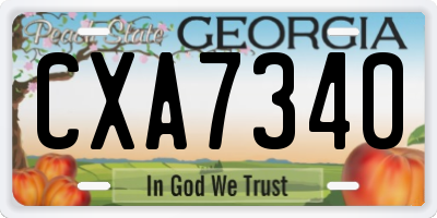 GA license plate CXA7340