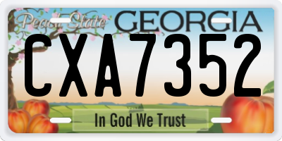 GA license plate CXA7352